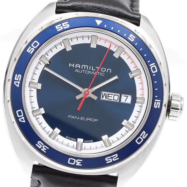 ハミルトン パンユーロ ブルー 自動巻き H354050 デイデイト 美品 HAMILTON（ハミルトン） HAMILTON H354050 パンユーロ デイデイト 自動