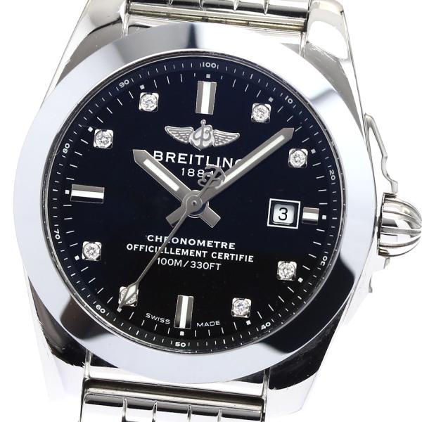 電池交換済 BREITLING ブライトリング ギャラクティック 29 スリーク W72348 W72348121A2A1 8Pダイヤ 白 ホワイトシェル デイト SS ステンレス レディース クォーツ 【6ヶ月保証】【腕時計】【中古】 BREITLING - 電池交換済 BREITLING ブライトリング ギャラクティック