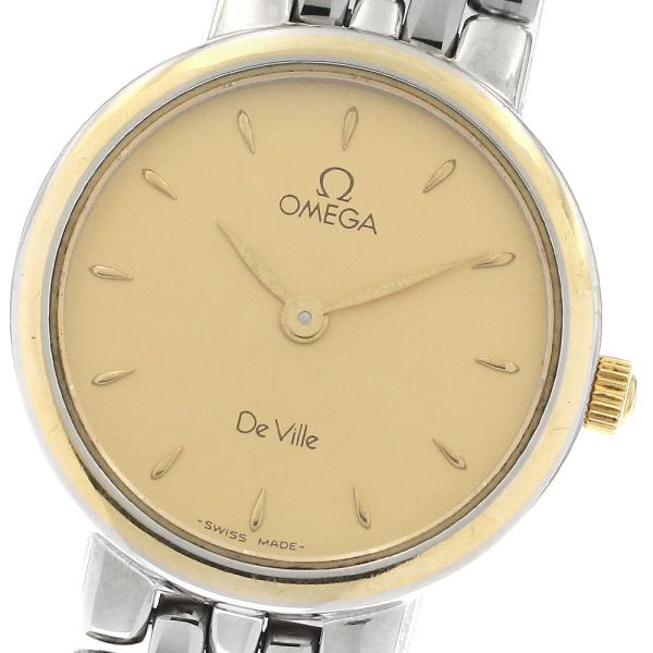 OMEGA オメガ デビル デイト YGベゼル クォーツ レディース