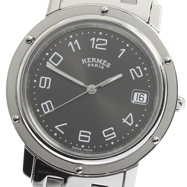 HERMES エルメス CL6.710 クリッパー デイト クォーツ メンズ _900511