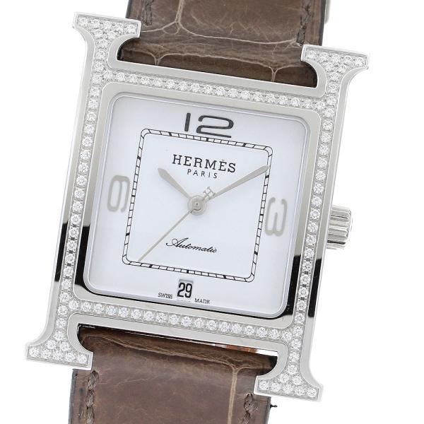 エルメス HERMES HH3.530 Hウォッチ ダイヤベゼル 自動巻き レディース 良品 箱・保証書付き_903454 HERMES（エルメス） HERMES HH3.530 Hウォッチ ダイヤベゼル 自動巻き