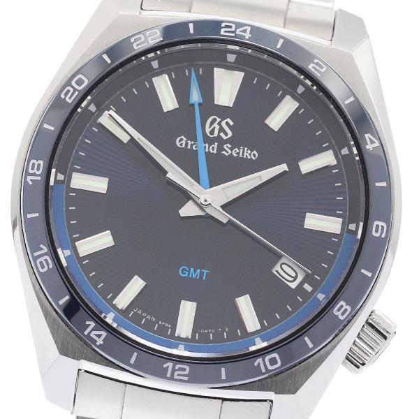 グランドセイコー Grand Seiko 腕時計 スポーツコレクション GMT SBGN021/9F86-0AJ0 デイト 夜光インデックス 夜光針 ギョーシェ ソレイユ ブルー文字盤 SS クオーツアナログ 【箱・保付き】 【中古】 closer0510_908460