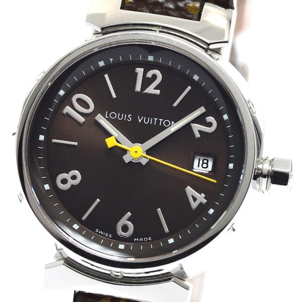 LOUIS VUITTON ルイ・ヴィトン Q1211 タンブール デイト クォーツ  