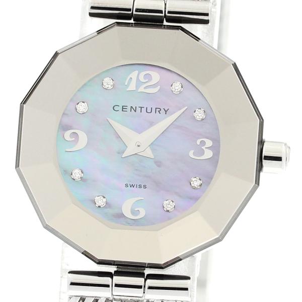 センチュリー CENTURY タイムジェム ブルーシェル文字盤 8Pダイヤモンド クォーツ レディース 美品 _910804【ev10】 CENTURY（センチュリー） タイムジェム ブルーシェル文字盤 8P