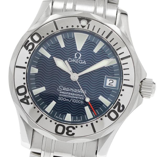 内部点検済 OMEGA オメガ シーマスター300 ジャックマイヨール1999 2554.80 3500本限定 デイト 300m防水 青 ブルー ネイビー ギョーシェ SS ステンレス メンズ 自動巻き【6ヶ月保証】【腕時計】【中古】 OMEGA（オメガ） OMEGA 2554.80 シーマスター 300m ジャックマイヨール