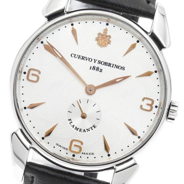 クエルボ・イ・ソブリノス CUERVO Y SOBRINOS 3130.1 ヒストリアドール フラメンテ スモールセコンド 手巻き メンズ 良品 _957511