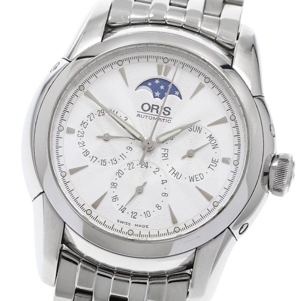 オリス ORIS 581 7546 4051F アートリエ デイデイト ムーンフェイズ 自動巻き メンズ 保証書付き_960333