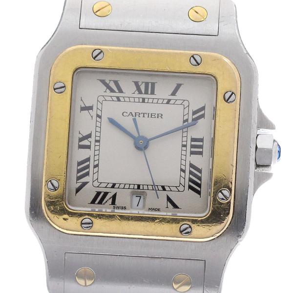 カルティエ CARTIER W20011C4 サントスガルベLM デイト YGベゼル クォーツ メンズ 内箱付き_964288