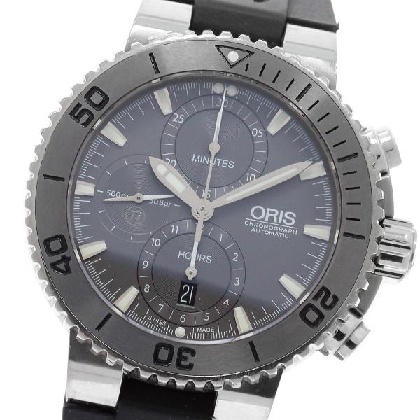 オリス ORIS 7655 7253-07 4 26 34TEB アクイス デイト クロノグラフ 自動巻き メンズ 箱・保証書付き_979993