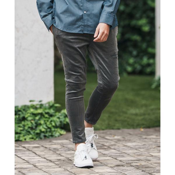 corduroy pants with cursive embroidery コーデュロイパンツ
