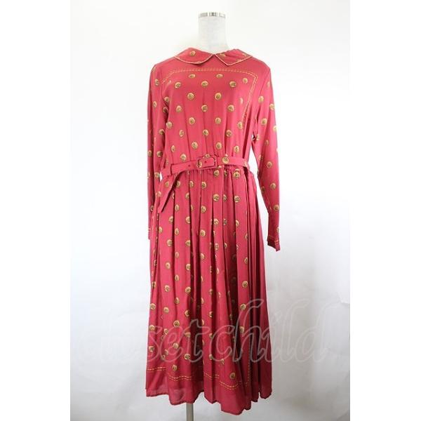 Jane Marple Dans Le Salon / Granny's buttons day dress 赤 I-24-10