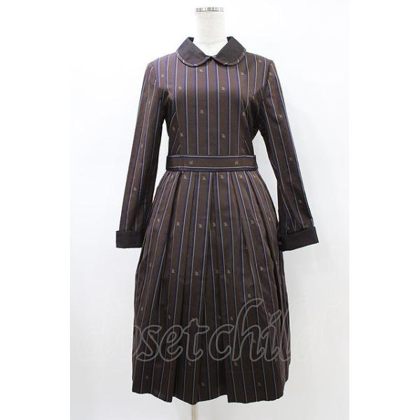 Jane Marple / Regimental stripeのコレットドレス ブラウン H-26-03