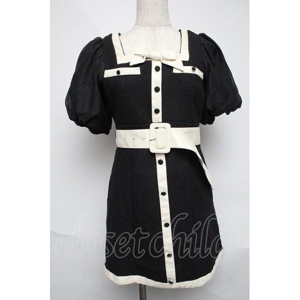 Bubbles / ポイントレザーリボンワンピース F ブラック S-25-06-07-028