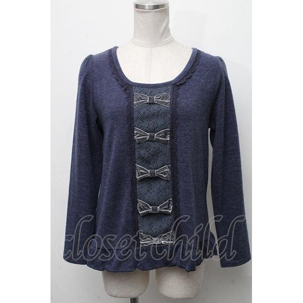 PINK HOUSE - いちごニット PINK HOUSE / 編みいちごニットプルオーバー 黒 S-24-12-01-022