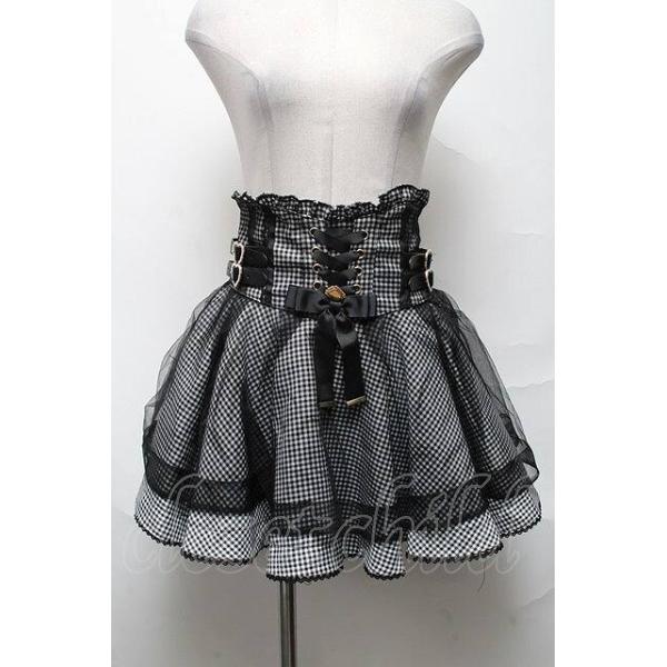 LIZ LISA / レースアップコルセットライクスカパン 黒x白 S-25 LIZ LISA / レースアップコルセットライクスカパン 黒x白 S-25