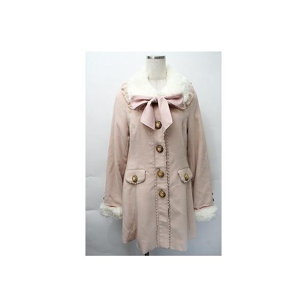 LIZ LISA / ファー襟コート ピンク S-25-11-09-044-LO-OP-AS-ZS