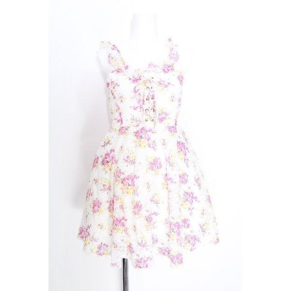 希少 LIZ LISA リズリサ 花柄 総レース オフショルダー チュニック LIZ LISA / 花柄レースチュニック ピンク S-26-05-27-037-LO-TO-HR-ZS