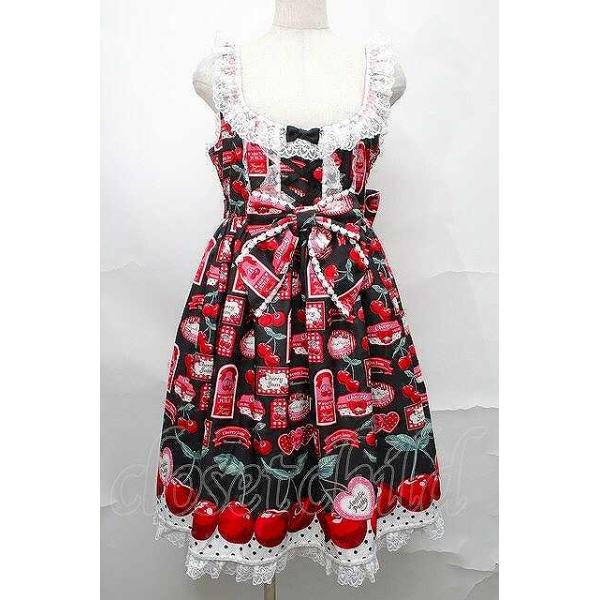 Angelic Pretty / Cherry Jam Labelジャンパースカート 黒 S-25-09-02
