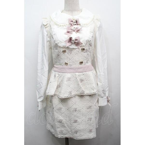 LIZ LISA / モノグラムツイードワンピース 白 S-25-09-13-037-LO-OP-HR