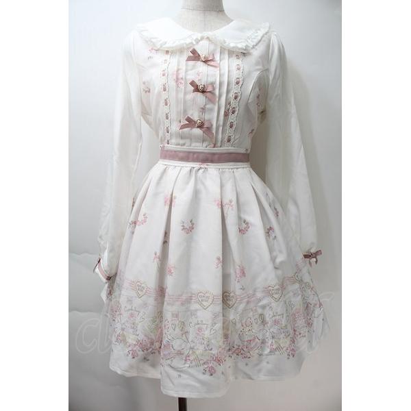 LIZ LISA / Cup cake Bunny柄ワンピース 白 S-25-10-29-038-LO-OP-HR