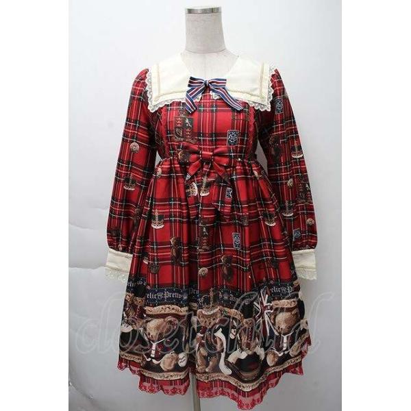 Angelic Pretty / British Bearワンピース 赤 S-25-11-28-053-AP-OP-AS