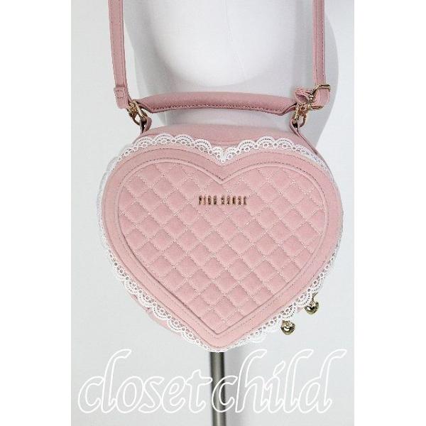 最終値下げ　PINK HOUSE　ハート型ショルダーバッグ　完売品 PINK HOUSE / ハート型ベロアバッグ ピンク S-26-06-06-023-LO-BG-HR