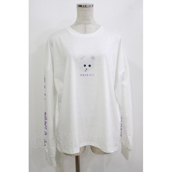 ACDC RAG / くまきちロングスリーブTシャツ 白 H-26-04-27-046-PU-TO 