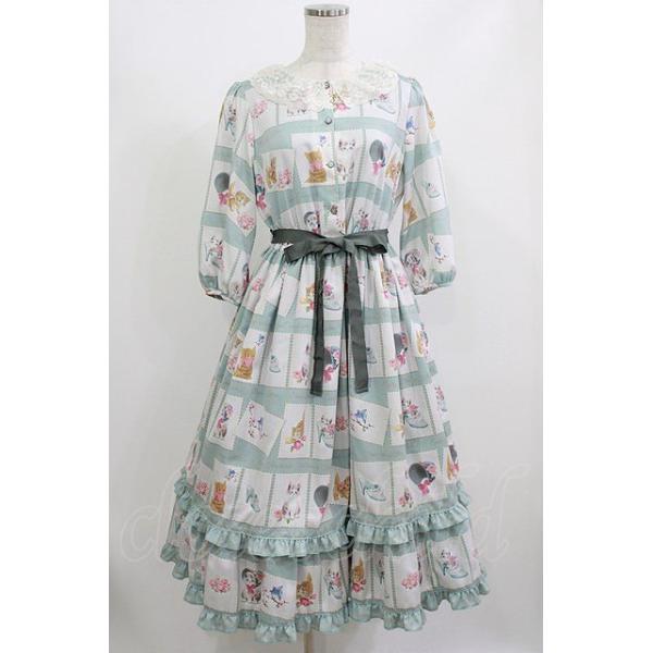 Emily Temple cute / Kitten Stamp Collectionロングワンピース ミント