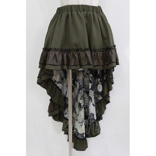 Qutie Frash / 後ろロングスカート カーキ H-25-11-06-1010-QU-SK-KB