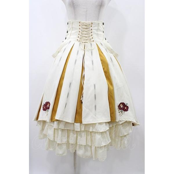 Ozz oneste / 椿刺繍スカート 生成 H-25-12-02-1030-OO-SK-KB-ZH