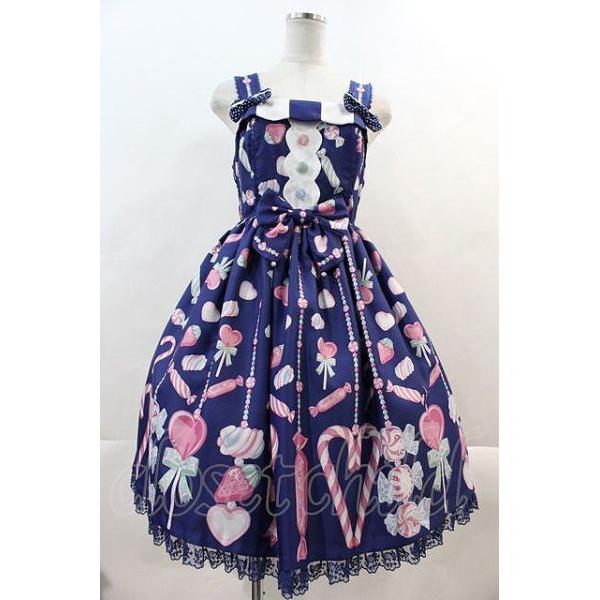 Angelic Pretty / Candy Ornamentジャンパースカート ネイビー I-24-08