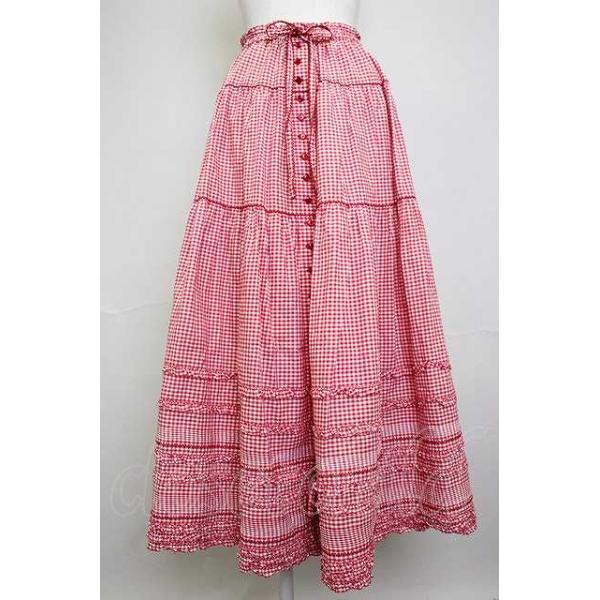PINK HOUSE / ギンガムチェックスカート 赤X白チェック T-25-11-20