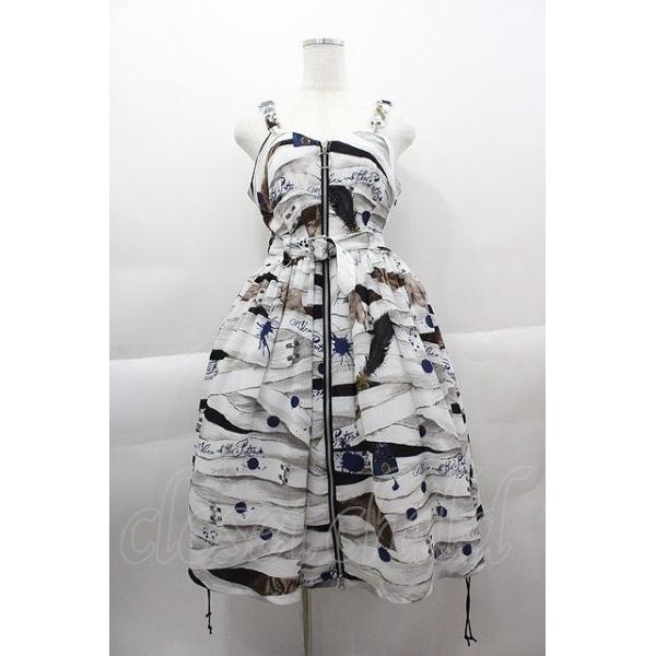 【新品未使用】Wolf the ripper柄ジャンパースカート ALICE and the PIRATES / Wolf ripper柄ジャンパースカート 白 I-25-04