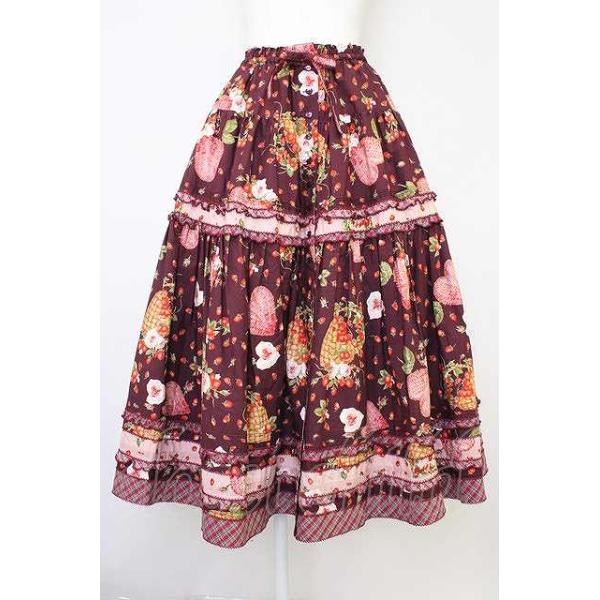 PINK HOUSE / Very Berry Heartプリントスカート ボルドー T-25-11-09
