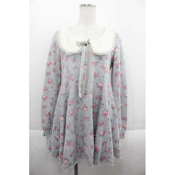 LIZ LISA / ローズフラワープリントミニワンピース サックスXピンクX