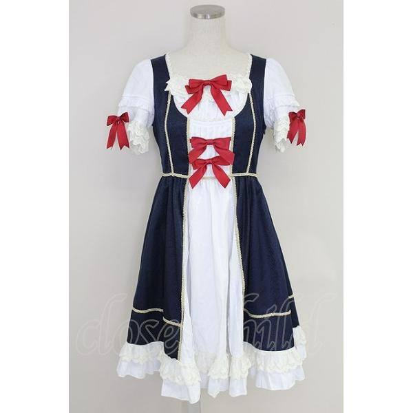 To Alice / 白雪姫ワンピース S ネイビー T-25-07-22-010-LO-OP-SA