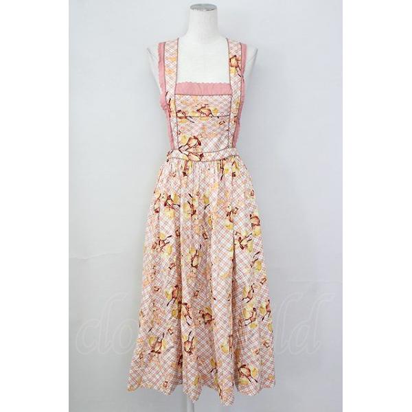 ベ*♡様 PINK HOUSE　被せ段々前開きボタンスカート　茶系うさぎバラ柄 PINK HOUSE 被せ段々前開きボタンスカート 茶系うさぎバラ柄 - メルカリ