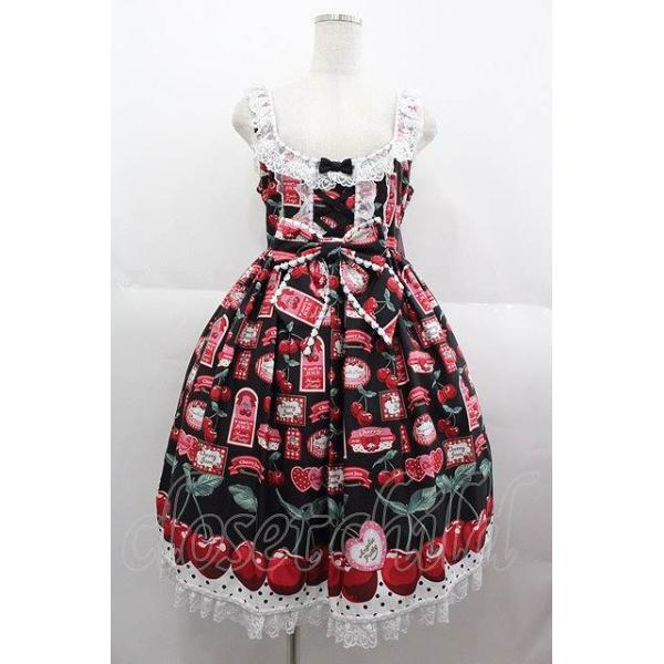 Angelic Pretty / Cherry Jam Labelジャンパースカート 黒 I-25