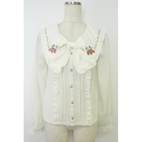 LIZ LISA / Strawberryセーラートップス 白Xピンク T-26-05-31-010-LO