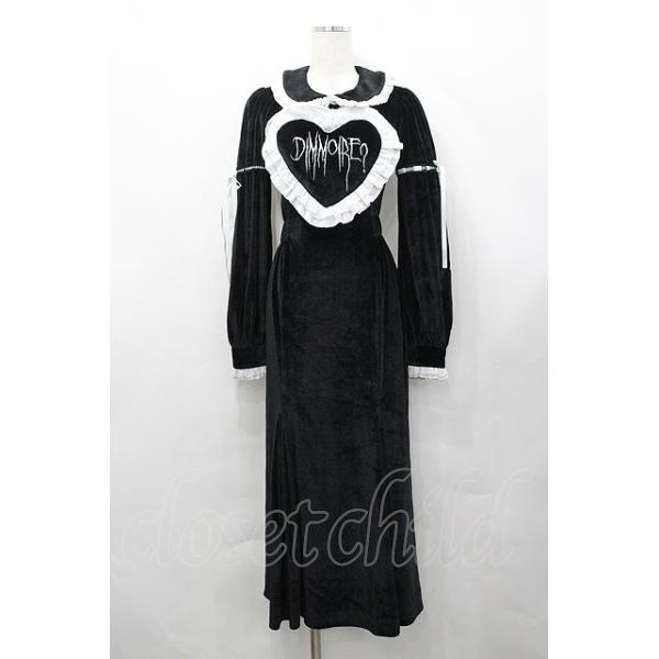 DimMoire / Gothicハートロングドレス 黒X白 I-26-04-27-058-0-OP-SA