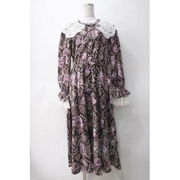 axes femme NOSTALGIE / クラシックローズワンピース ワイン Y-25-05