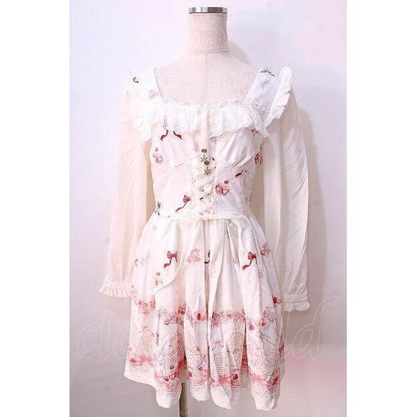 LIZ LISA / スイーツシンデレラ柄ワンピース 0 ホワイト Y-25-08-26