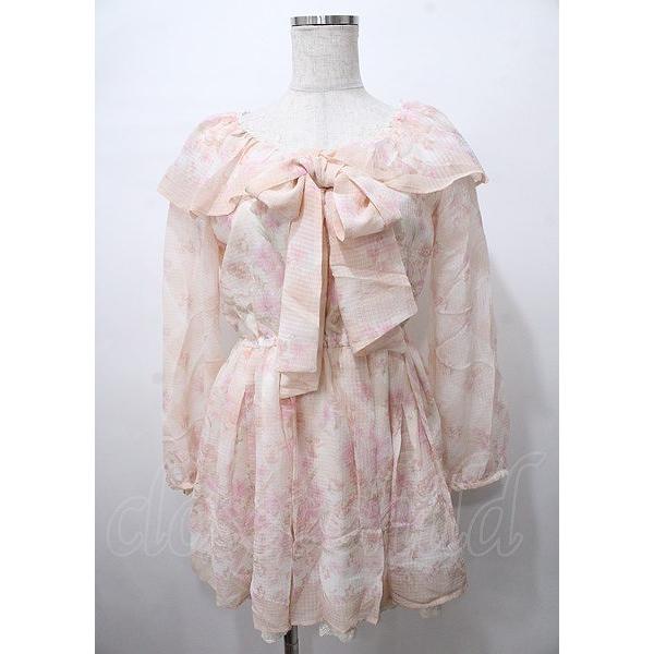 LIZ LISA　ワンピース　ピンク　新品 LIZ LISA / ギンガム×花柄ワンピース 0 ピンク Y-25-07-22-032-LO-OP