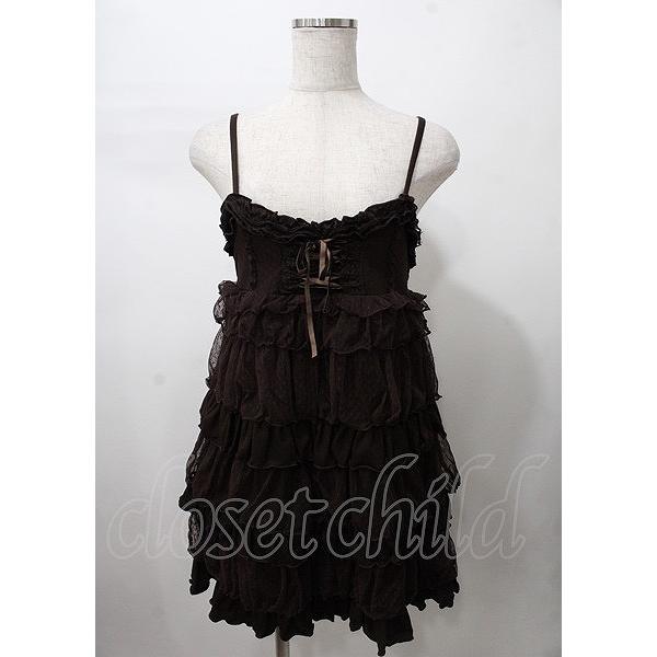 LIZ LISA / ドットフリルティアードワンピース 0 ブラウン Y-25-07-22