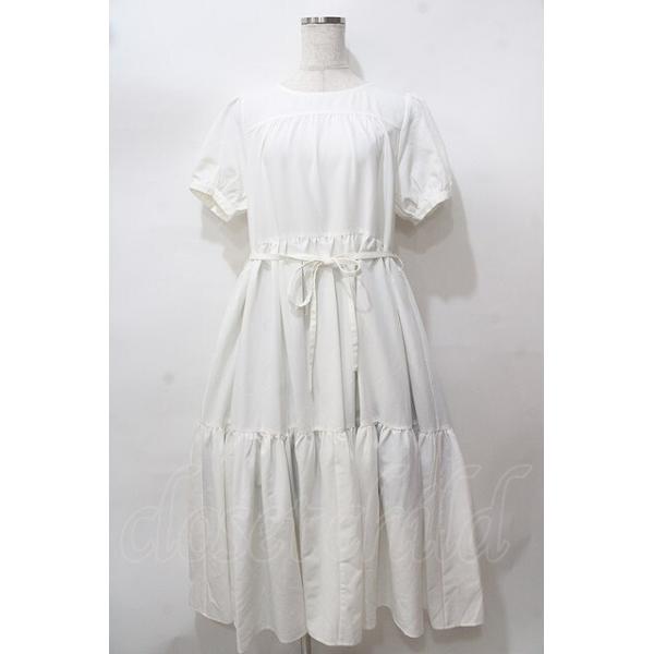axes femme POETIQUE / ティアードロングワンピース 白 Y-25-08-15-115