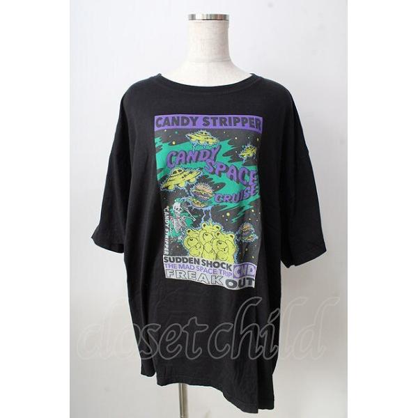 CANDY STRIPPER Tシャツ SALE】Candy Stripper / バーガーショップキャンディBIG Tシャツ 黒 Y