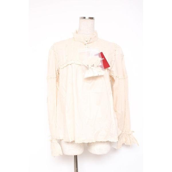 PINK HOUSE / リボン付きローンブラウス F 生成り Y-25-12-20-024-LO