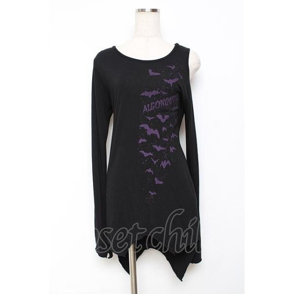 ALGONQUINS / 蝙蝠&ロゴカットソー 1 黒 Y-25-11-26-090-AL-TO-SZ-ZI