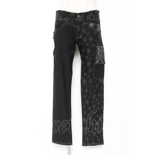 ALGONQUINS / 星柄ツートンパンツ 2 ブラック Y-26-01-09-164-AL-PA-SZ