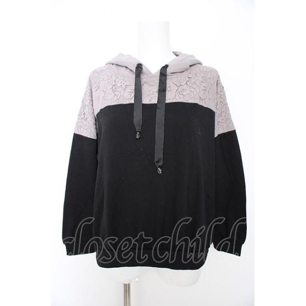 axes femme / バイカラーパーカープルオーバー  黒 Y-26-09-12-017-AX-TO-SZ-ZY